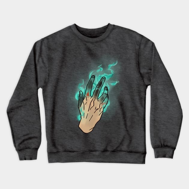 Fireball (Teal) Crewneck Sweatshirt by Nic Stylus